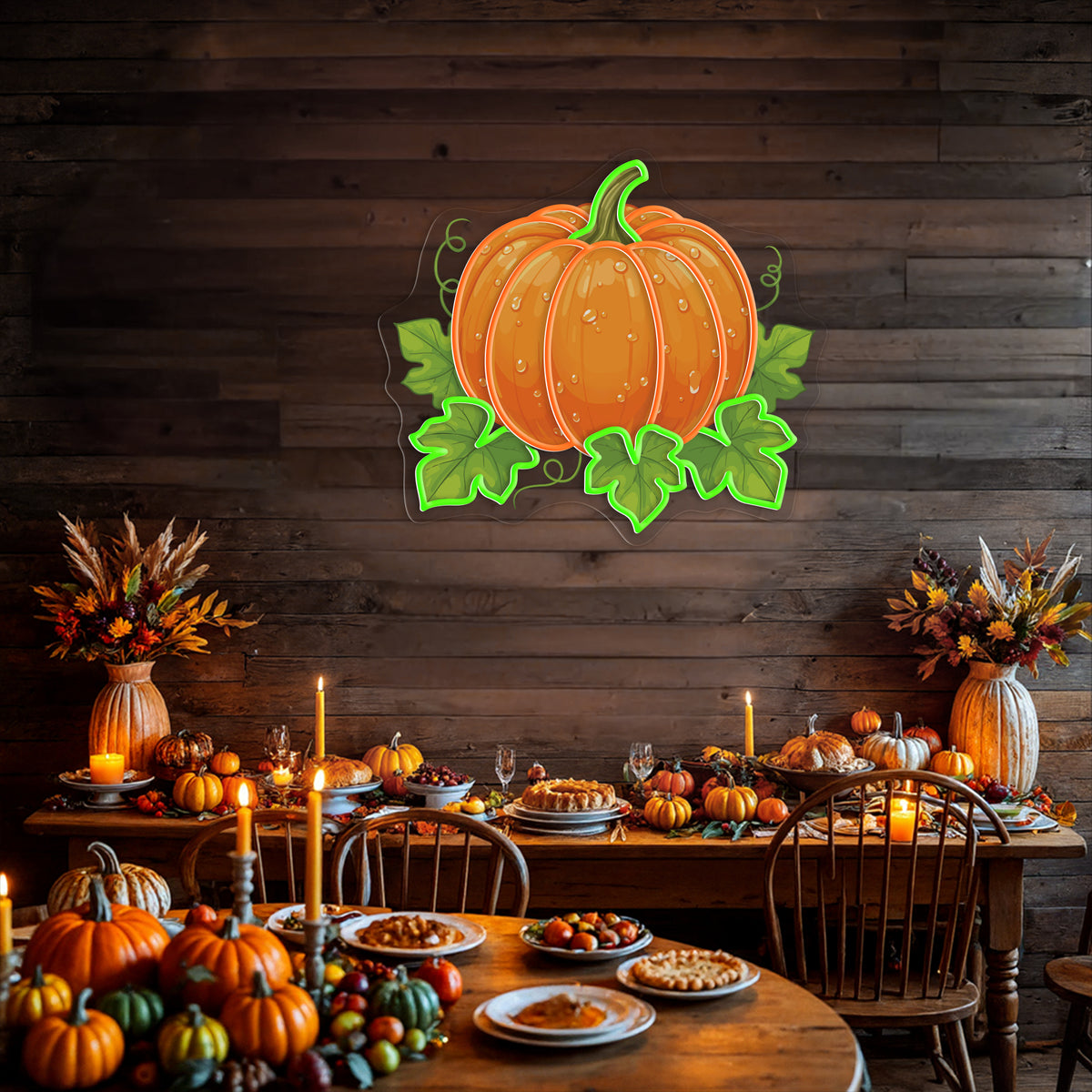 Fall Pumpkin Neon Sign with Charming Autumn Style