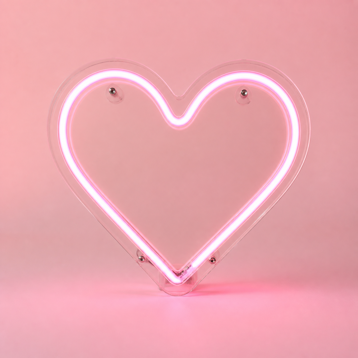 Pink heart LED neon sign