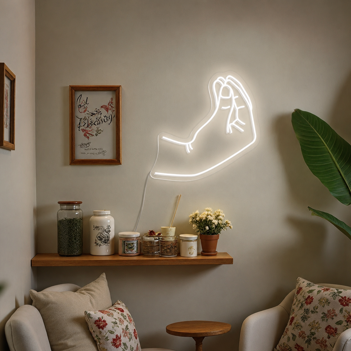 Italian Hand Gesture Neon Sign | Chic Decor for Food Lovers