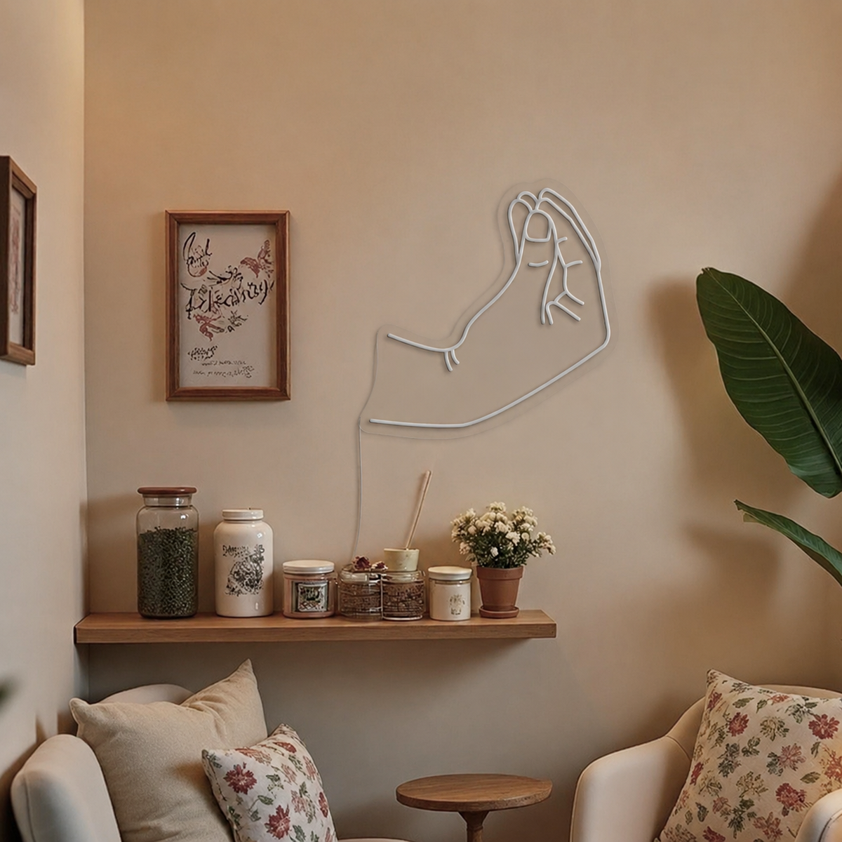 Italian Hand Gesture Neon Sign | Chic Decor for Food Lovers