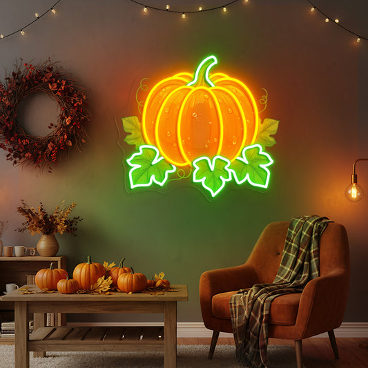 Fall Pumpkin Neon Sign with Charming Autumn Style