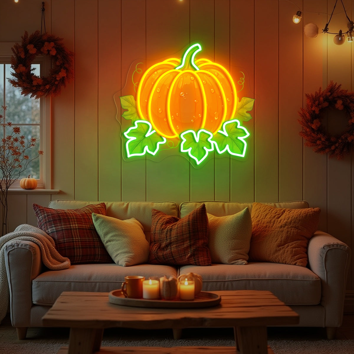 Fall Pumpkin Neon Sign with Charming Autumn Style