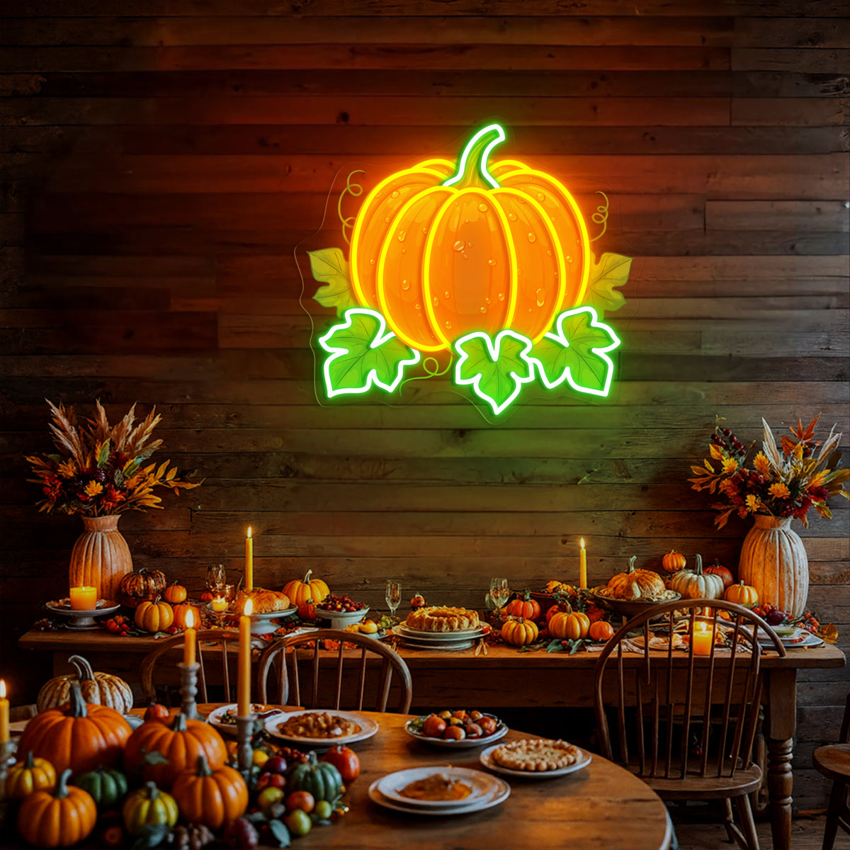 Fall Pumpkin Neon Sign with Charming Autumn Style